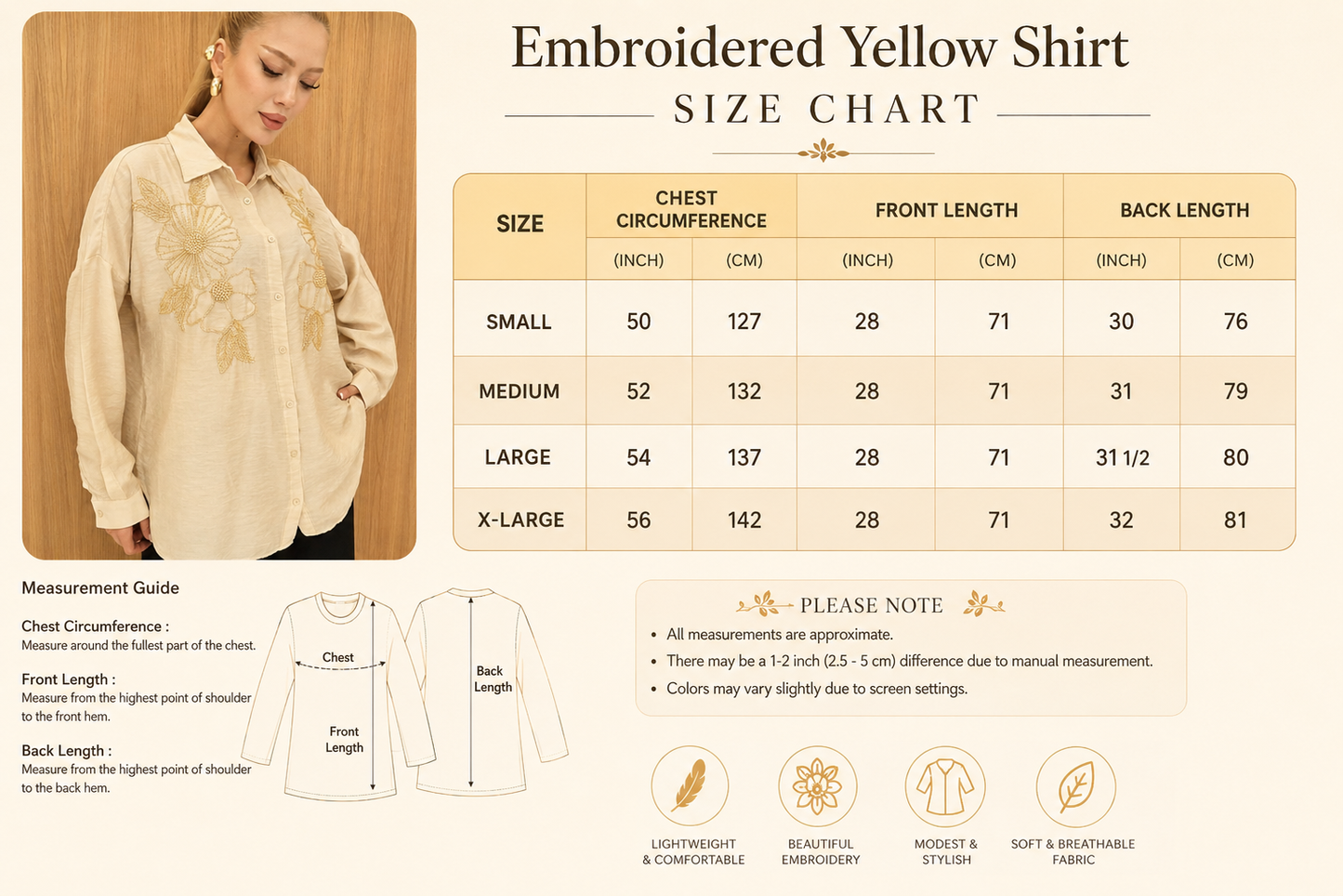 Embroidered Yellow Shirt
