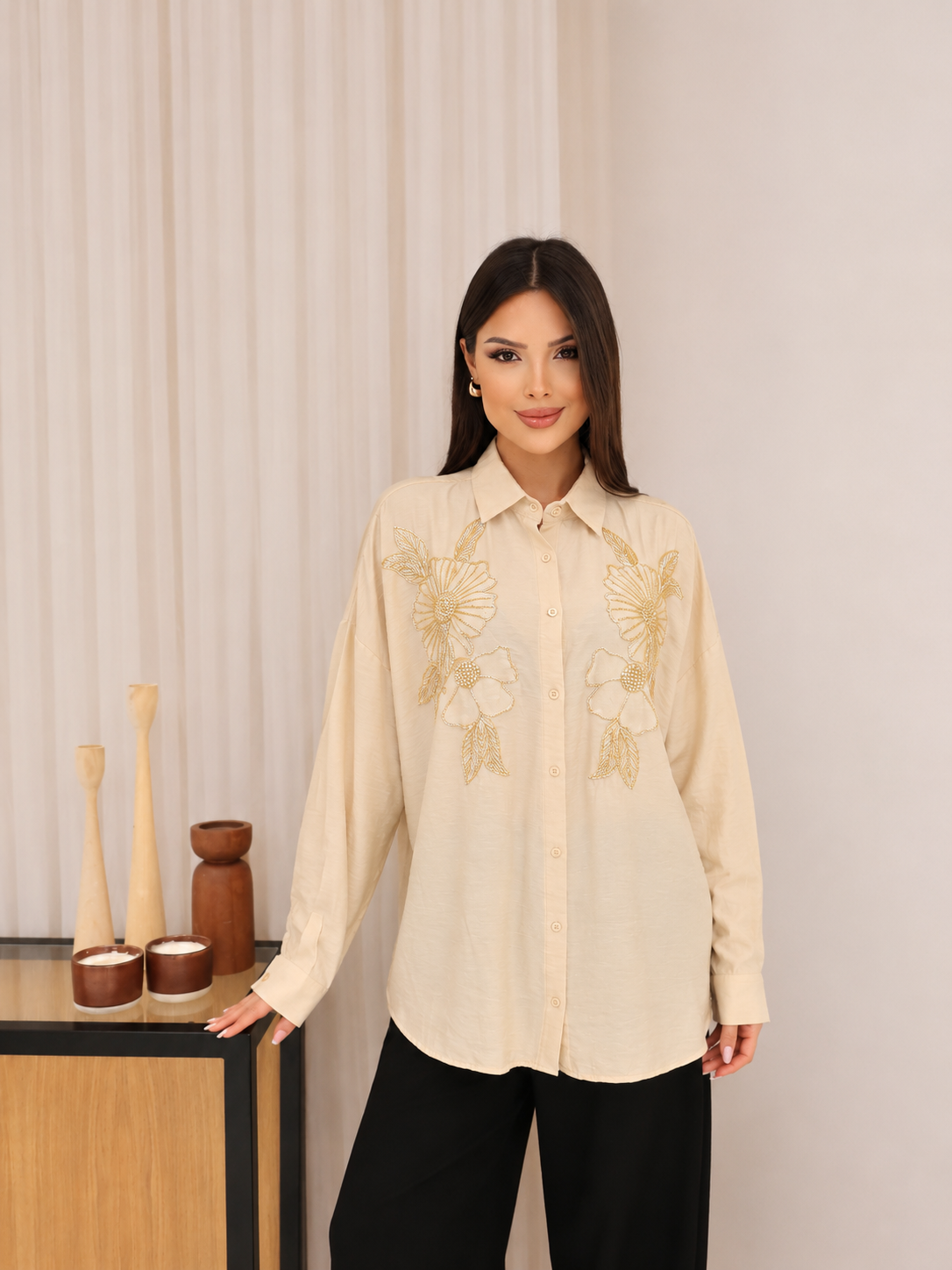 Embroidered Yellow Shirt