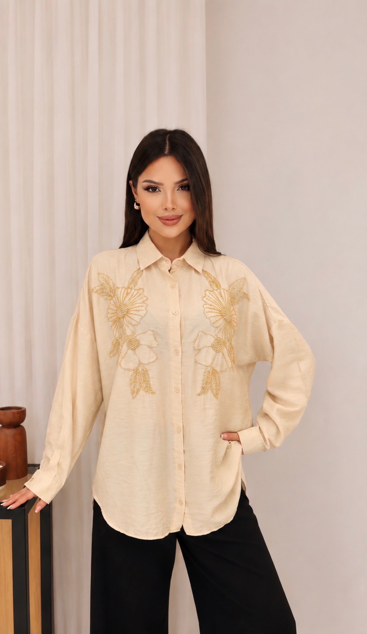 Embroidered Yellow Shirt