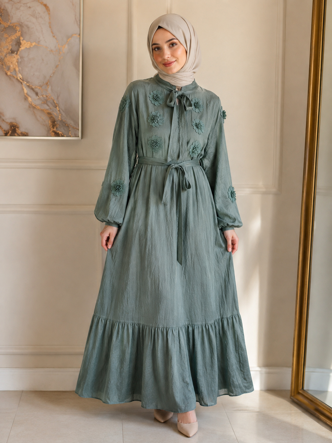 Dusty Sage floral Dress