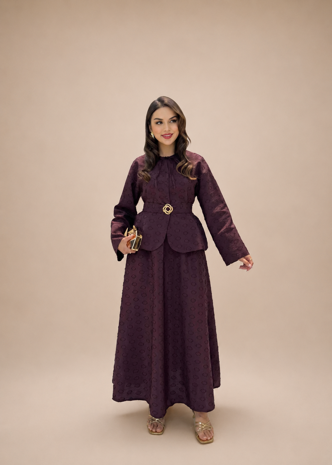 Skirt Burgundy Set