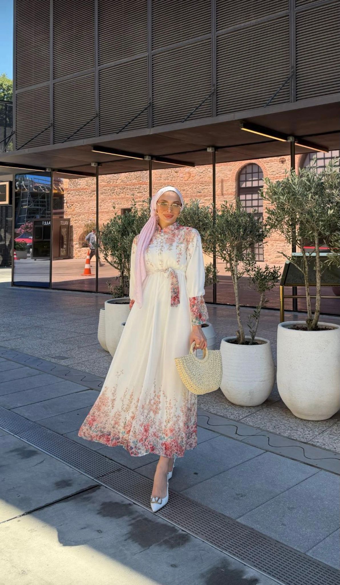 Floral White Dress