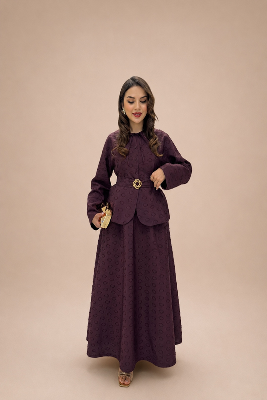 Skirt Burgundy Set