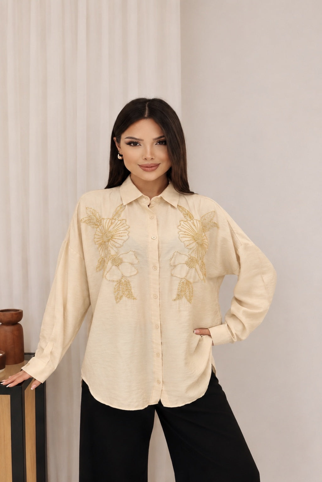 Embroidered Yellow Shirt